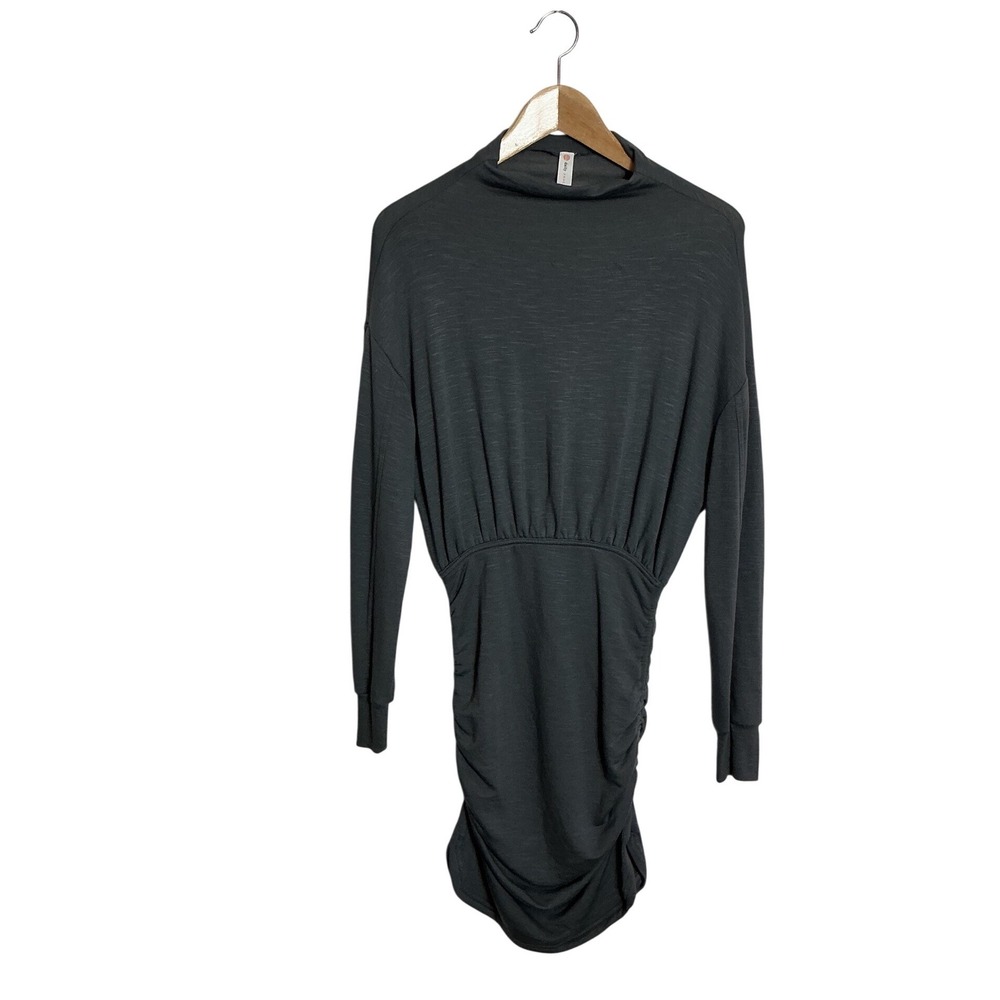 Daily Practice Women's Small Gray Ruched Cutout Mini Dress Soft - Picture 2 of 12